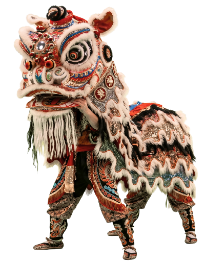 Un leon de la tradicional Danza China del leon